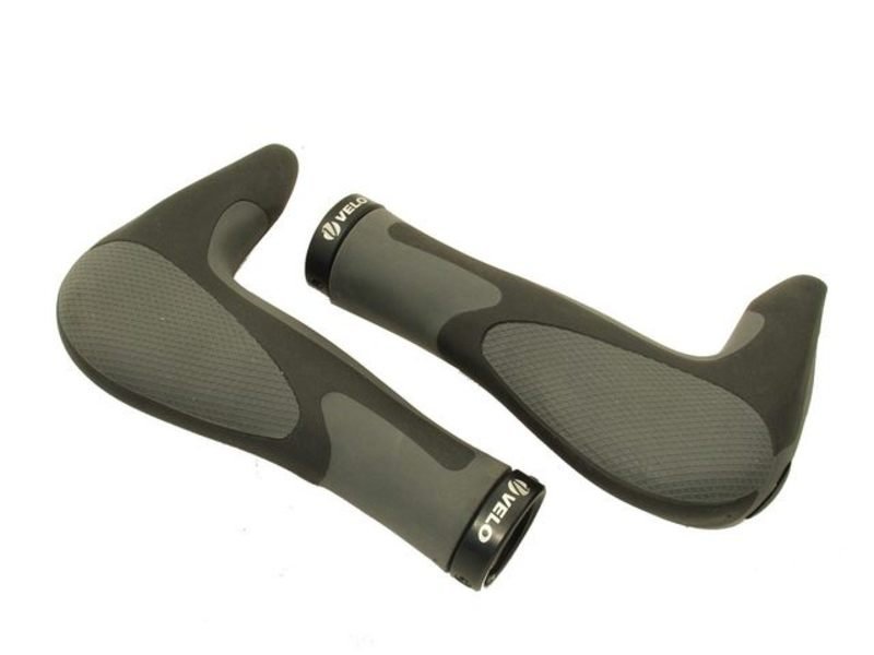 MANSON - VELO, anatomic, cu coarne, triple density, 148, lock on, negru/grii