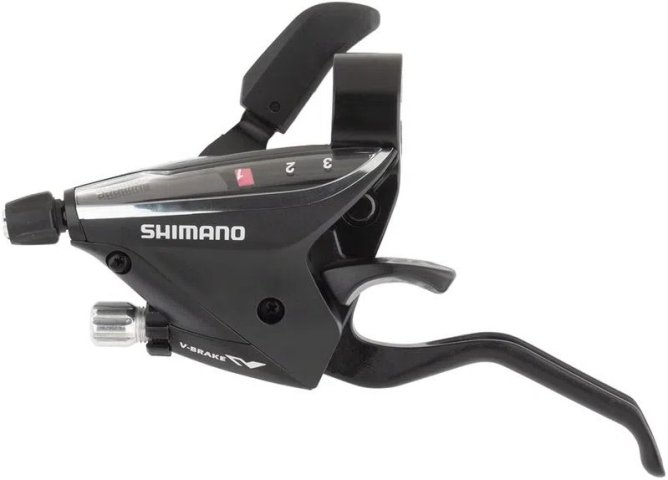 MANETA SCHIMBATOR/FRANA - SHIMANO - ST-EF65, ACERA, 3 viteze, fata
