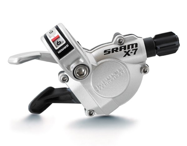MANETA SCHIMBATOR - SRAM - X.7, trigger, 9/3 viteze, 1:1, argint 