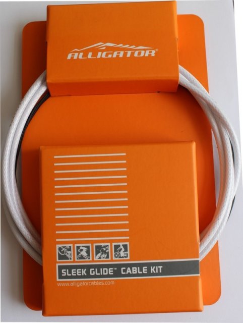 SET CABLU SCHIMBATOR - ALLIGATOR - SPTWH SLEEK GLIDE, MTB, alb, cabluri PTFE+invelis SP multistrat+accesorii 