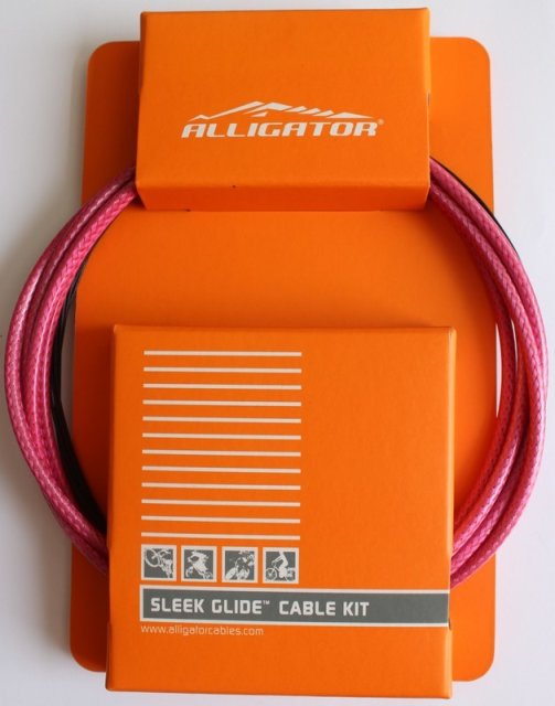 SET CABLU SCHIMBATOR - ALLIGATOR - SPTRD SLEEK GLIDE, MTB, rosu, cabluri PTFE+invelis SP multistrat+accesorii 