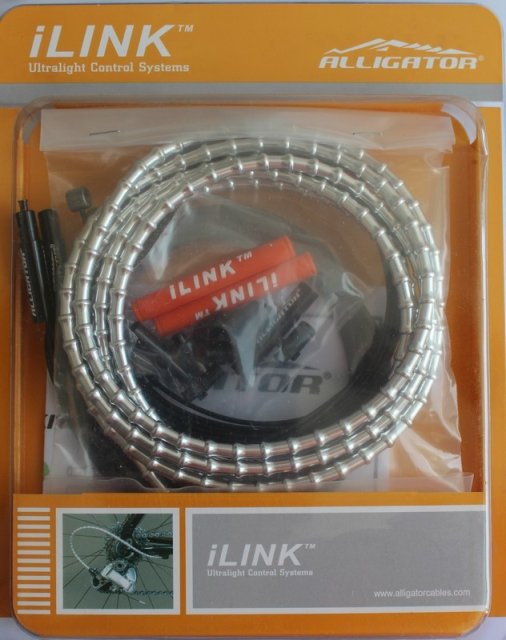 SET CABLU FRANA iLINK - ALLIGATOR - ILINKB, Ø5, universal, argintiu, tub PTFE+invelis iLINK+accesorii