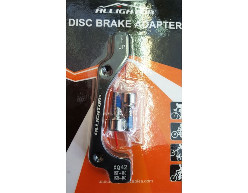 ADAPTOR ETRIER DISC - ALLIGATOR - XQ42, forjat, conversie furca IS180/PM180, cadru IS160/PM160 