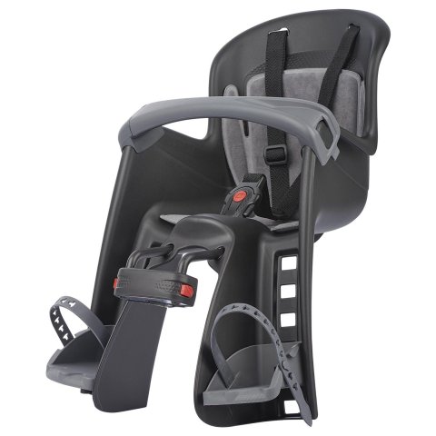 SCAUN COPII - POLISPORT - BILBY JUNIOR HT, fata, fixare fata cadru ( teava frontala ), ECO QUICK, glisabil, negru/gri