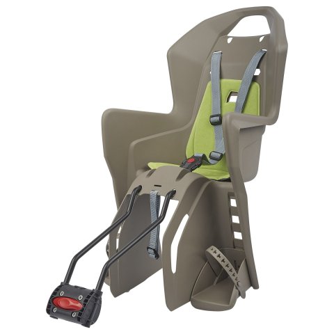 SCAUN COPII - POLISPORT - KOOLAH 29, FFS, spate, fixare spate cadru ( teava sa ), ECO QUICK, recomandat ptr.cadre 29” si cadre mici: 26''/27.5'', maro/verde