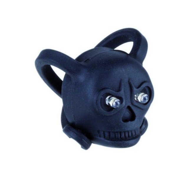LAMPA FATA / SCLIPITOR - mini, baterii, 2 led, skull / craniu, negru