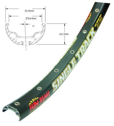 JANTA DUBLA - SUN RINGLE SINGLE TRACK - 24''/507x31/26, 32H - Pinned