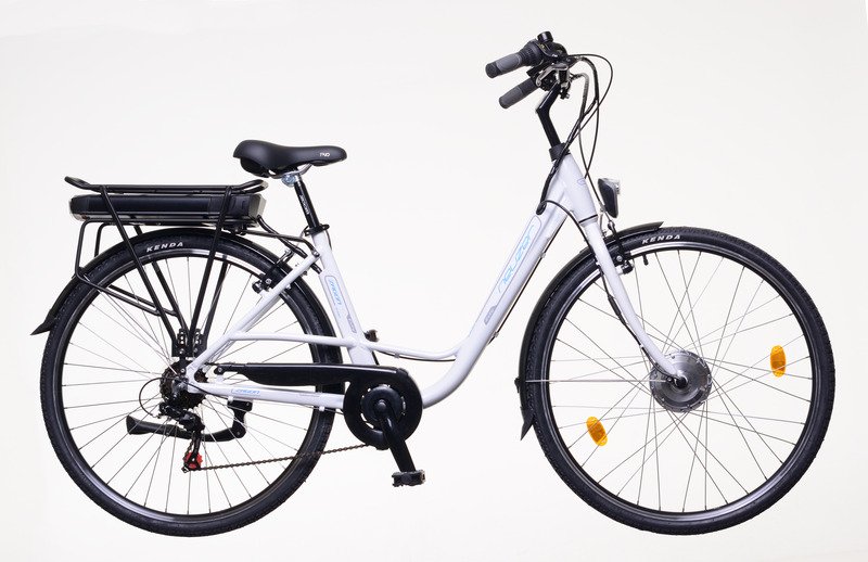 BICICLETA ELECTRICA NEUZER E-CITY DAMA - 26” Alb/Gri-Albastru