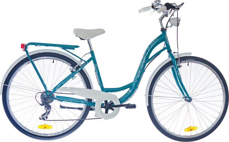 BICICLETA DAMA NEUZER RAVENNA 6 PLUS - 28'' Verde Turcoaz/Alb
