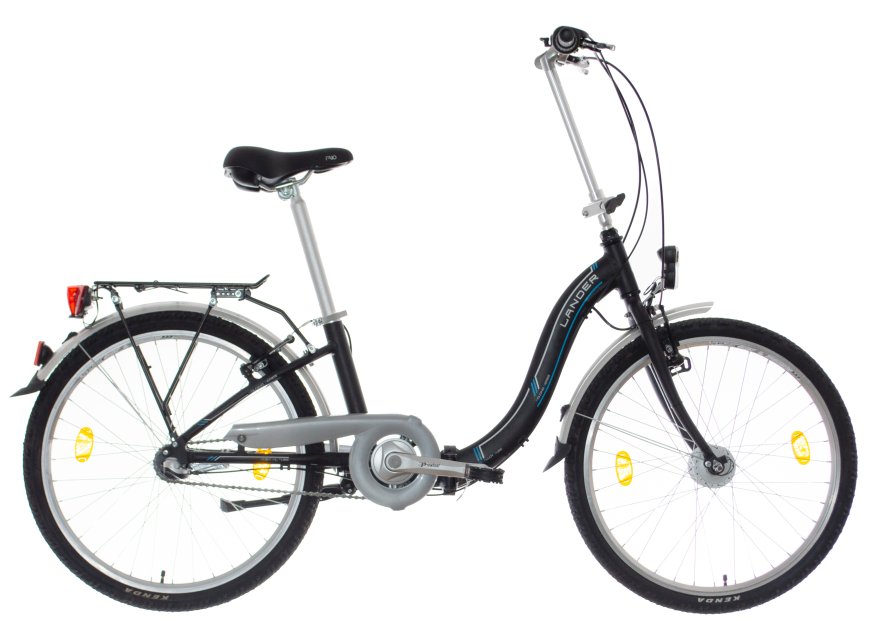BICICLETA NEUZER FOLDING NEXUS 3 - 24'' - Negru Mat/Alb-Albastru