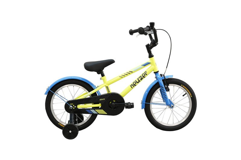 BICICLETA COPII NEUZER BMX - 16'' -  Galben/Negru-Albastru