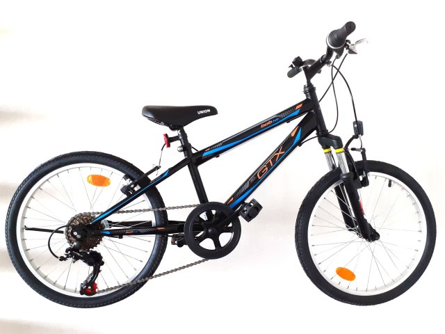 BICICLETA COPII GTX BASIC REVO - 20'' - 7s.- Negru/Portocaliu-Albastru