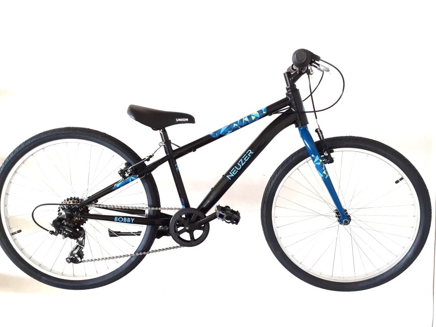 BICICLETA COPII NEUZER BOBBY REVO - 24'' - 6s.- Negru/AlbastruVerzui 24
