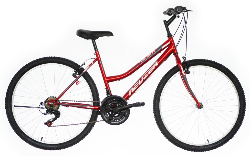 BICICLETA DE DAMA NEUZER NELSON REVO - JS. - Monobloc - 26'' Rosu Rubin/Alb-Gri