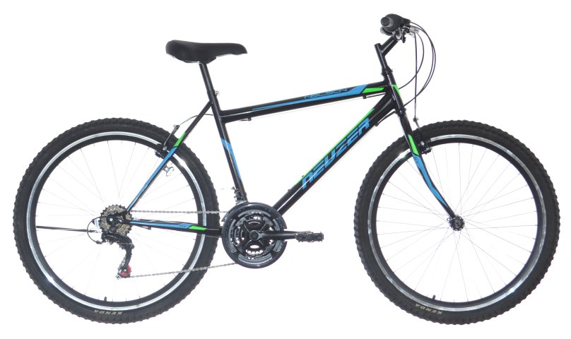 BICICLETA NEUZER NELSON TY37 - JD. - Monobloc - 21s. - 26'' Negru/Albastru-Verde