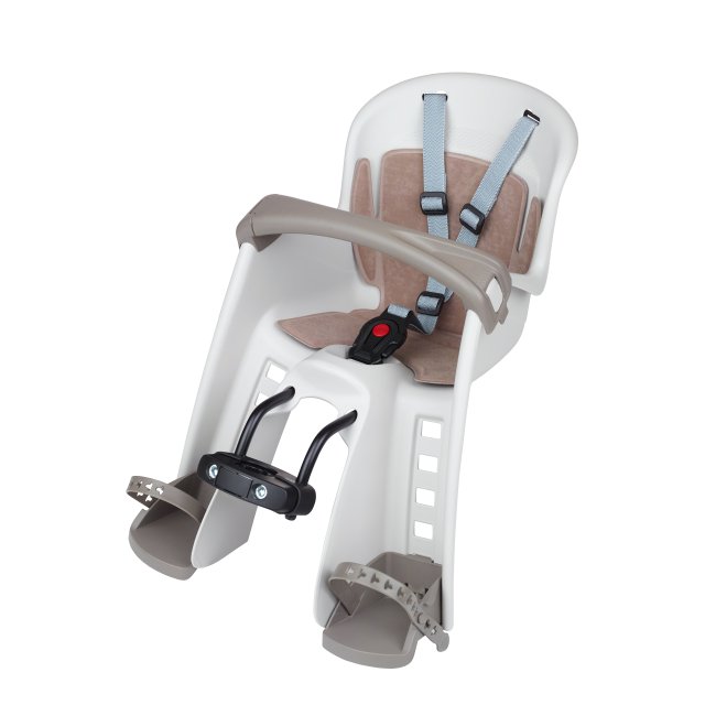 SCAUN COPII - POLISPORT - BILBY JUNIOR PLUS HT, fata, fixare  fata cadru ( teava frontala ), ECO QUICK, glisabil, crem/maro