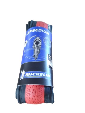 ANVELOPA - MICHELIN - SPEEDIUM, 23-622 (700-23), negru/ banda rulare rosu